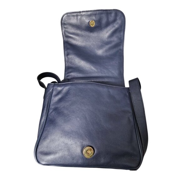 Etienne Aigner Vintage 80s Bag Leather Navy Shoulder Handbag EUC - Picture 3 of 7